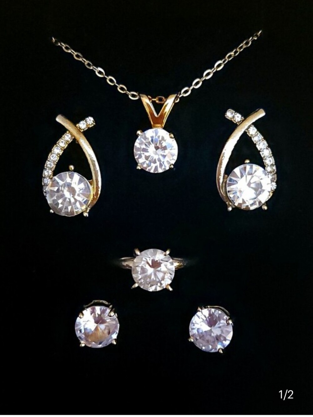 Gold Lab Diamond Jewelry Set